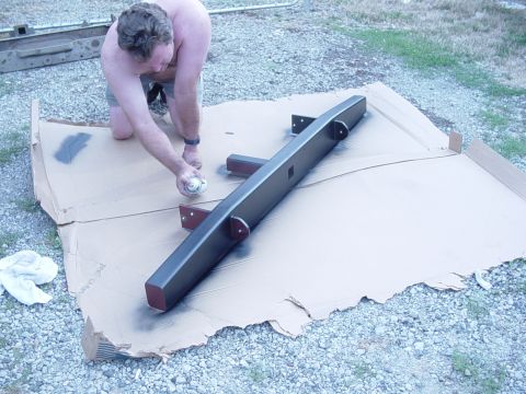 1989 Ford Bronco - Uncle Todd painting the bumper