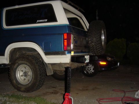 1989 Ford Bronco - Here it is on the truck. These will be available from us, and I am in the process of designing the swing out tire/gas can mount.