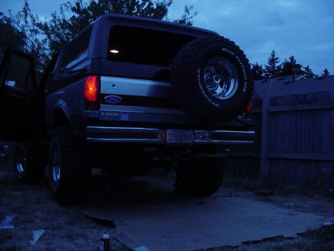 1989 Ford Bronco - This bumper has more clearance on the corners, It will work until I get the tire carrier designed, and the whole thing made.