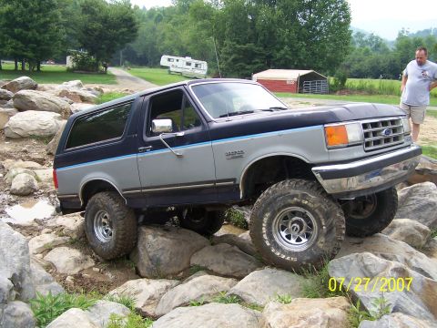 1979 Ford F-150 - A Ford Bronco is shown off-roading over a rocky terrain on July 27, 2007.