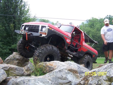 1979 Ford F-150 - This modified 1979 Ford F-150 is navigating a rocky obstacle course.