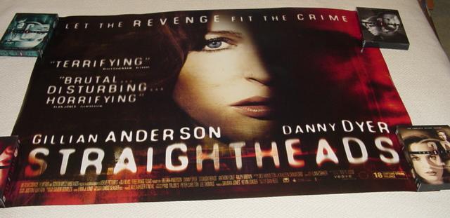 Movie poster for "Straightheads" with DVDs