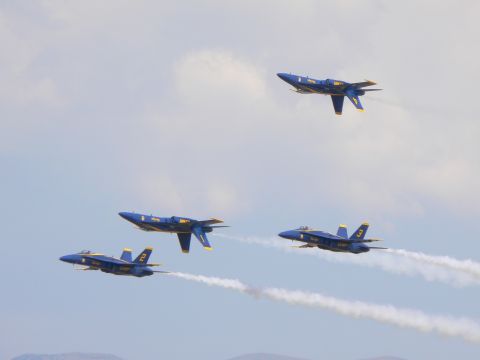 2006 Ford E350 - Blue Angels, four of the six, two are inverted.