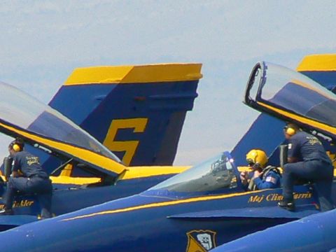 2006 Ford E350 - Pilots of the Blue Angels getting ready. Extremely zoomed in.