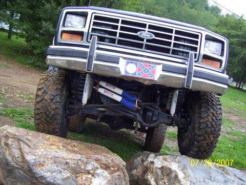 1978 Ford Bronco - This lifted 1978 Ford Bronco features an aggressive front grille and off-road tires, ready for any terrain.