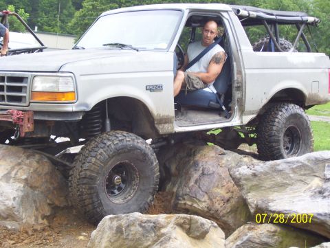 1978 Ford Bronco - This modified Ford Bronco is shown off-roading over large rocks on July 28, 2007.