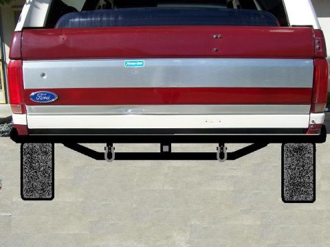 1991 Ford Bronco - Custom rear bumper and trailer hitch assembly on a Ford Bronco tailgate.