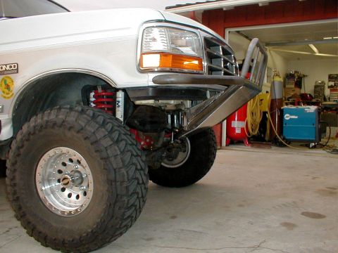 1996 Ford Bronco - Custom front bumper and oversized tire on a 1996 Ford Bronco.