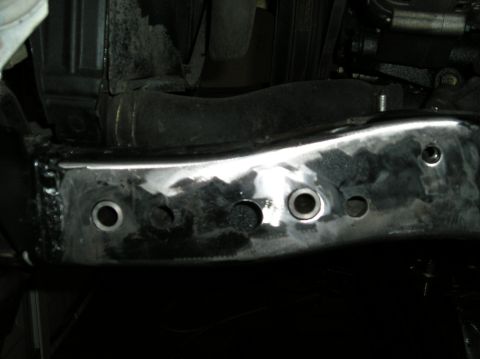 1986 Toyota Hilux - located holes 1.5 forward of the stock holes and installed sleeves for the bolts