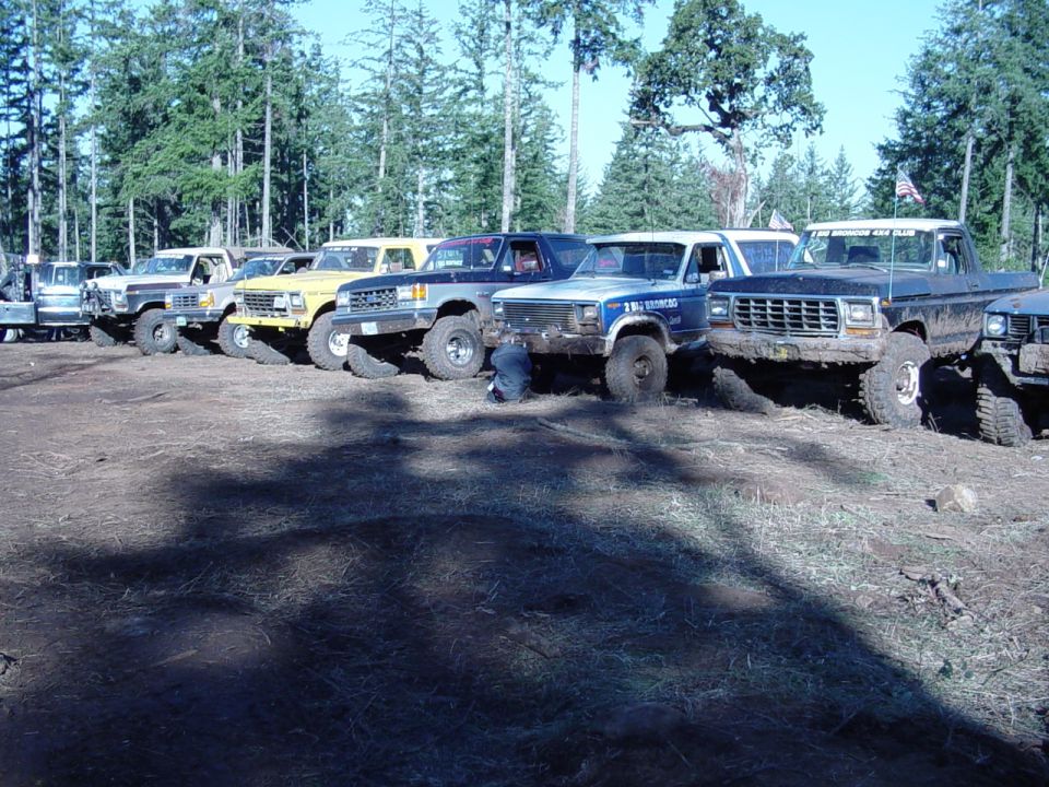 Another vew of the 6 trucks, almost time for the mud drags