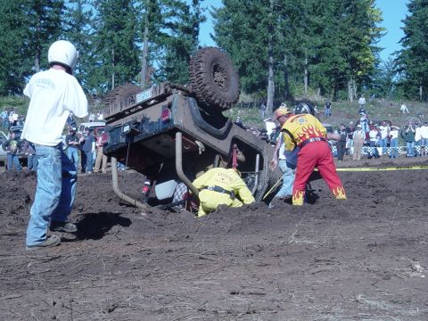 1989 Ford Bronco - Safety workers make sure everyone is ok