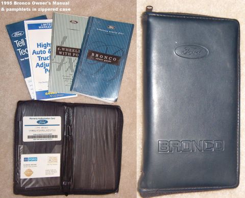 1983 Ford Bronco - SOLD 95 Bronco Owner's Manual & pamphlets in zippered case http://www.fleet.ford.com/partsandservice/owner-manuals/