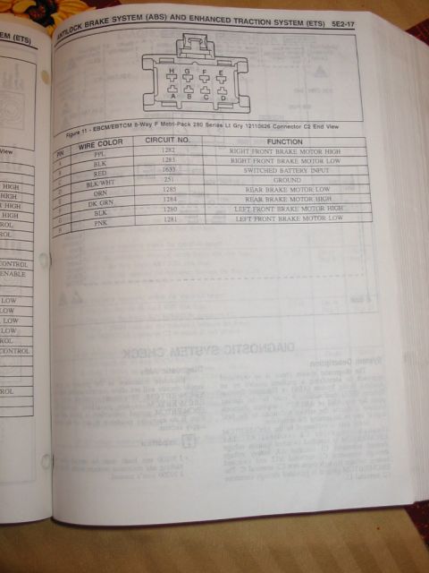 1997 Pontiac Grand Prix - A page from a service manual details wiring for the ABS and Enhanced Traction System.