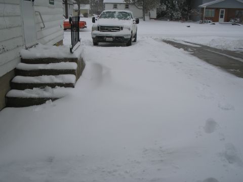 1999 Ford F-800 - my driveway from my garage door
