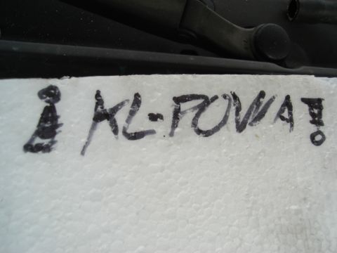 1995 Mazda MX-6 - Handwritten text KL-POWA! is visible on a white surface, possibly a part of a vehicle project.