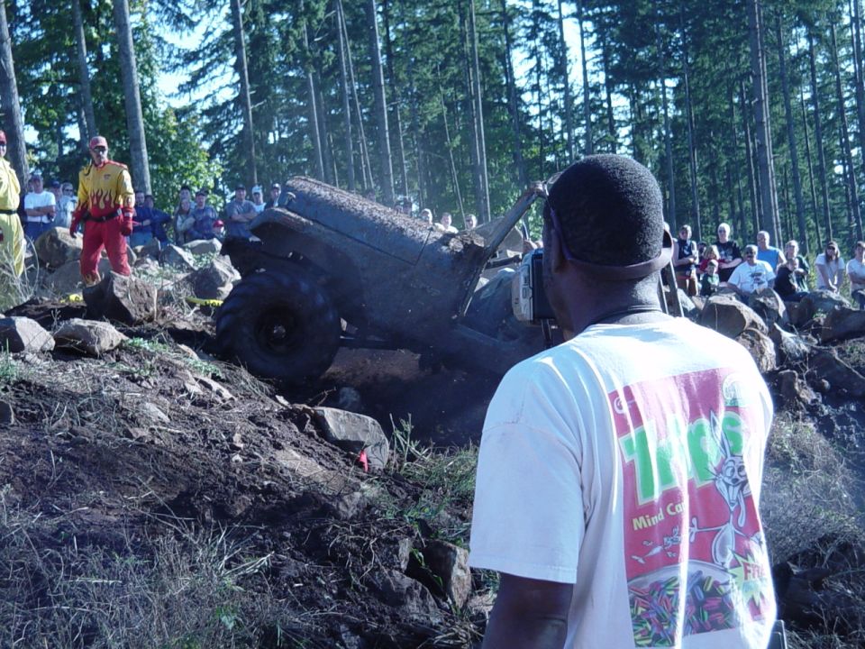A wildman in his jeep got close on the small tire side,