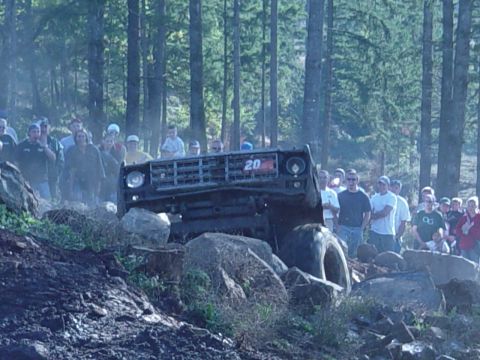 1989 Ford Bronco - While we were watching the jeep, this blazer almost flipped over backwards, then blew trans and more all over the rocks for Bernie