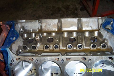 1977 Ford F-150 - Oil returns in block were ground to allow better oil return to pan.