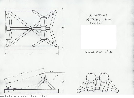 When the bottles could be converted to nitrous then came a way to mount them. This was the original drawing.