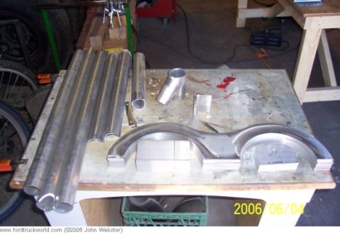 1977 Ford F-150 - Just after starting it was discovered we needed to change the design, went to a bolted yoke to hold the bottles. Started cutting up materia…