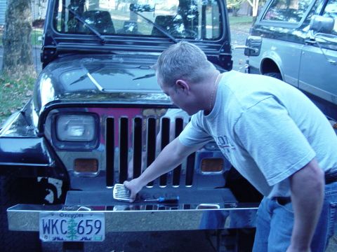 1989 Ford Bronco - Frank removing the stainless pieces