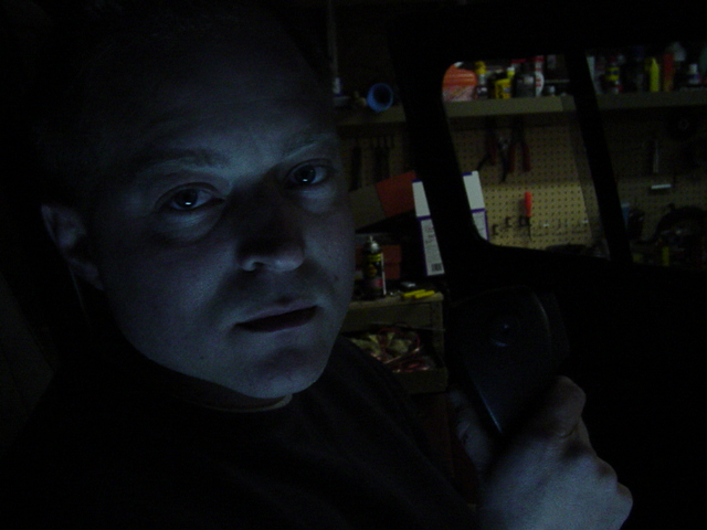 Another shot of Frank and his mike with flourescent lighting