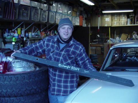 1989 Ford Bronco - Frank with his $25 wrecking yard bumper