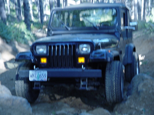 The pic is bad, but had to show you the Jeep in the big rocks