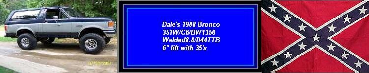 Side view of a lifted 1988 Ford Bronco with off-road tires