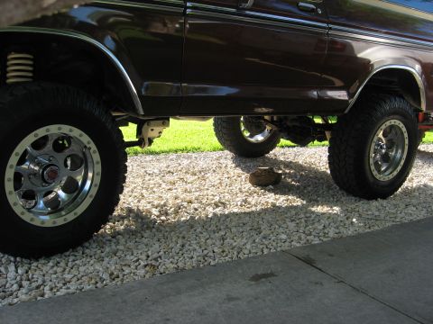 1979 Ford Bronco - This lifted 1979 Ford Bronco features custom wheels and off-road tires, its stance.