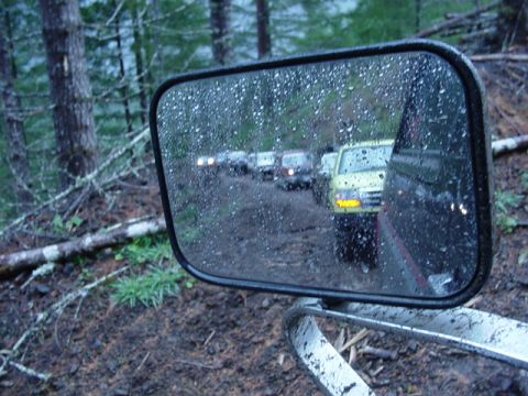 1989 Ford Bronco - The line up in the mirror