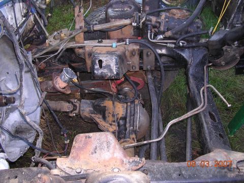 1978 Ford Bronco - Vehicle chassis and drivetrain parts are visible in this close-up photo. Date stamp indicates 2007.