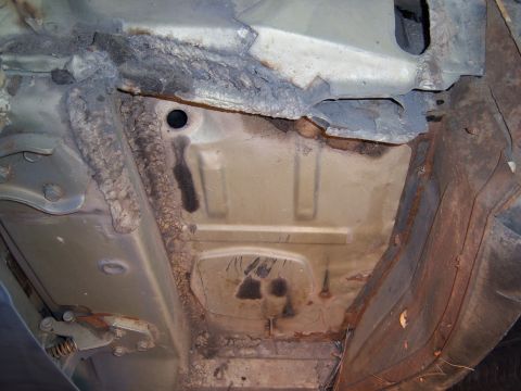 1967 Ford Ranchero - right side a-pillar cowl area after fender removal