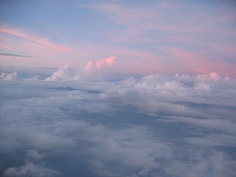 1995 Ford C-350 (Centurion Conversions) - Clouds at sunset with pink and blue hues.