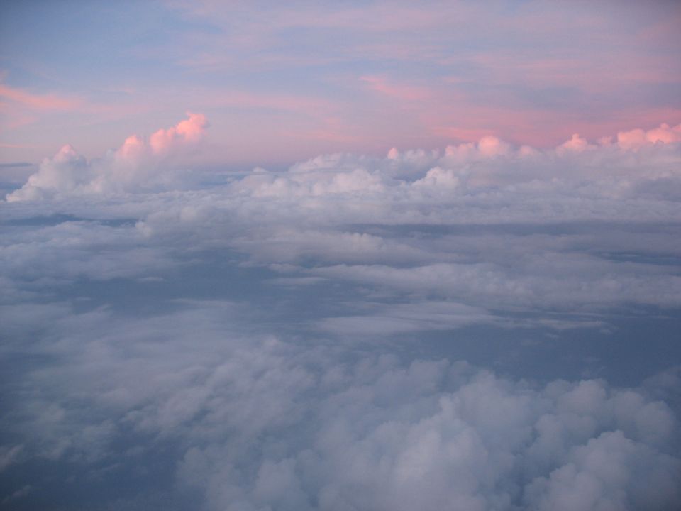 Clouds at sunset with pink and purple hues