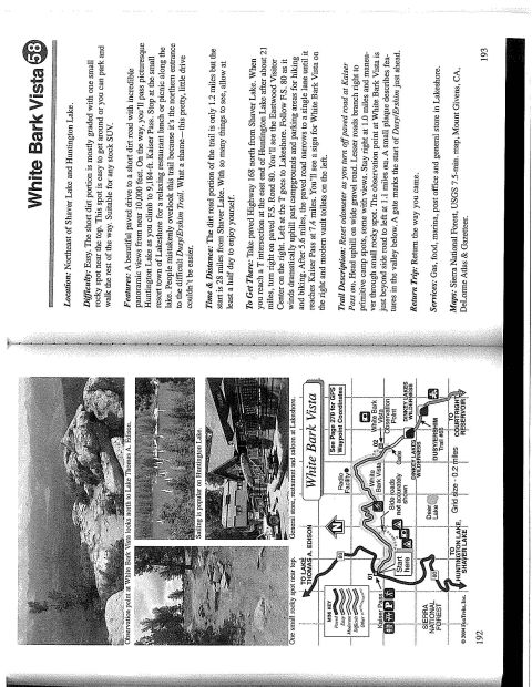 1967 Ford Bronco - This page from a travel guide describes the White Bark Vista area with text, photos, and a map.