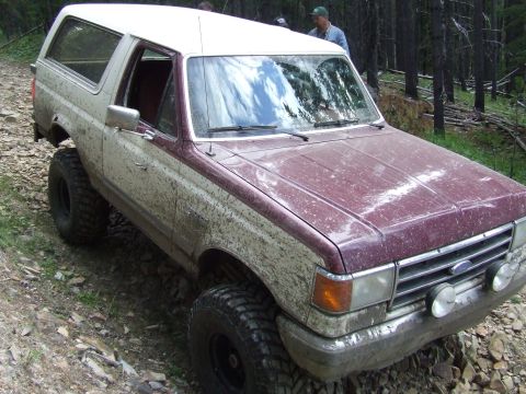 1990 Ford Bronco - This Ford Bronco appears to be from the late 1980s, possibly a 1987 model, seen off-road.