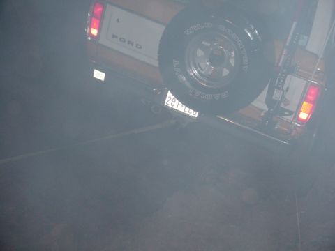 1989 Ford Bronco - Tony got stuck, so I tried to pull him backwards, and we both put on a smokeshow