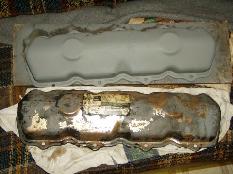 1988 Ford F-250 - Valve Covers, 1 before paint and 1 after