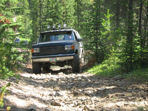 1995 Ford Bronco - 1995 Ford Bronco navigates a challenging rocky trail during the Rocky Mountain Bronco Rally 2007.