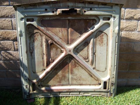 1967 Ford Ranchero - hood had alot of oil soaked into it and some surface rust - another pain to clean...