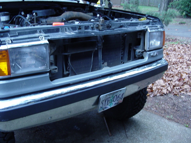 Gotta yank the grille, did you know it just snaps in on this truck?