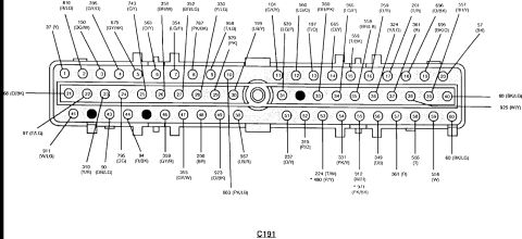 1993 Ford Taurus - A technical diagram displays measurements and text, likely related to automotive specifications.