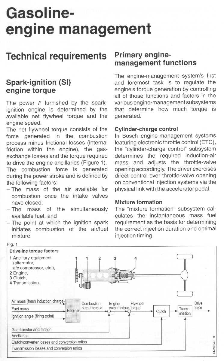 Bosch gasoline engine management technical requirements page spark-ignition torque and cylinder-charge control