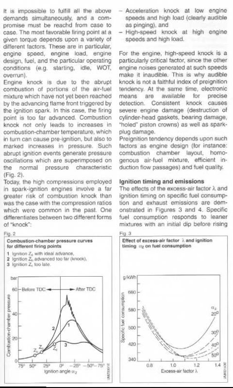1993 Ford Taurus - This document discusses engine knock and its relation to ignition timing and emissions, two graphs illustrating combustion pressure and fue…