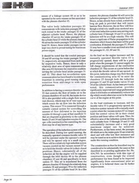 1993 Ford Taurus - This is a scanned document, likely a patent filing, related to the Yamaha SHO engine.