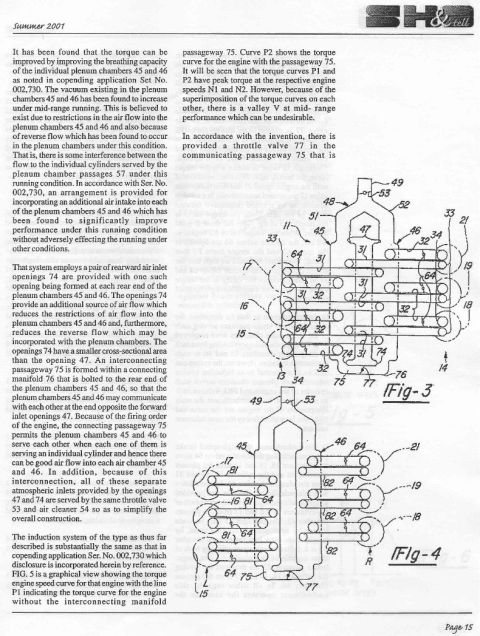 1993 Ford Taurus - This document details the Yamaha SHO Engine, as referenced in the patent section.