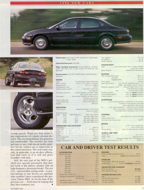 1993 Ford Taurus - This article discusses the 1996 Ford Taurus, highlighting its features and performance test results.