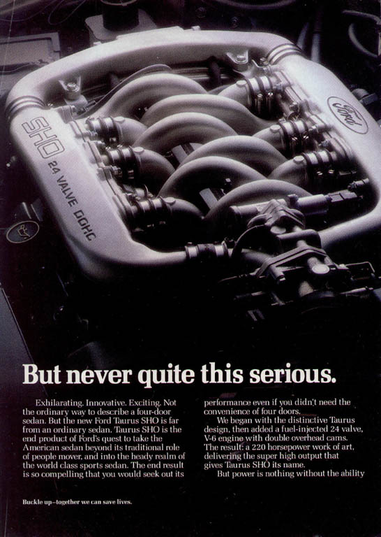 1993 Ford Taurus SHO engine with "SHO 24 VALVE DOHC" and Ford logos