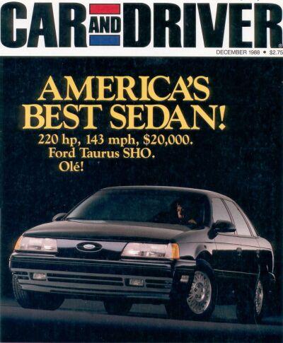1993 Ford Taurus - This magazine cover highlights the Ford Taurus SHO, detailing its performance and price.
